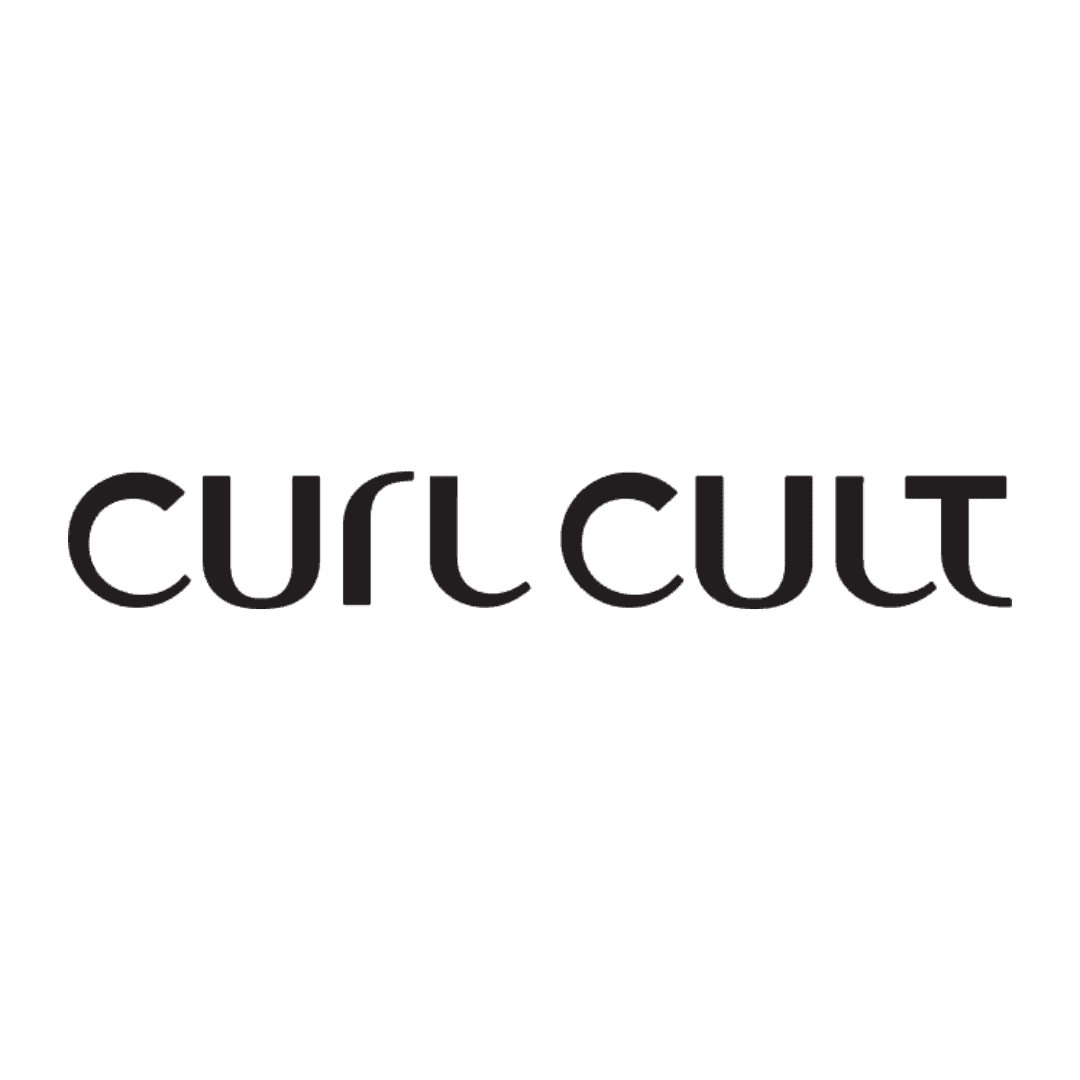 Curl Cult logo in bold, modern font, black color on a white background.